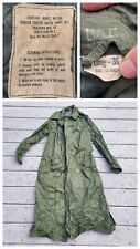 Vietnam War US Army Nylon Man's Raincoat Green Shade M-2 Mens 36 Long 1964 Date picture