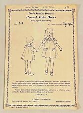 Vintage 1980 Little Sunday Dress Round Yoke Dress UNCUT 7 8 English Smocking 🍒 picture