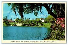 1963 Scenic Crystal Lake Looking Towards Down Town Lake Wales FL Posted Postcard picture