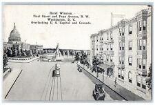 1918 Hotel Winston First Street Penn Avenue Streetcar Washington DC Postcard picture