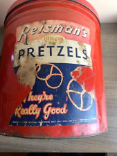 Vintage Reisman's Pretzel Tin Paper Label Good Used Condition 10