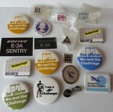 Vtg 1980s Lot of 19 Boeing Pinbacks Pins * Challenge E-3A Sentry 767 747 Quality picture