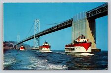 c1970 San Francisco California Harbor Tour Sight-Seeing Boats VINTAGE Postcard picture