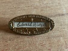 Lawrence Massachusetts 1911 Firemen's Badge ID Pin Crossed Axes Vtg Antique Name picture