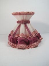 Lovely Romantic Vintage Lampshade  Pink Pleated Fabric 5.5 