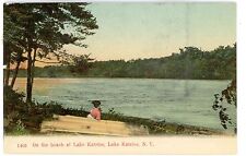 Lake Katrine NY - ON THE BEACH AT LAKE KATRINE - Postcard near Kingston picture