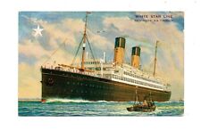 SS DORIC AT SEA ~ WHITE STAR SHIP LINE, ARTIST IMAGE ~ used Paquebot 1931 picture