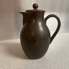Vintage Kilkenny Ireland Art Pottery Lidded Milk Jug Coffee Pot Brown Glaze picture