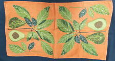 Vintage Vera Linen  Kitchen Tea Towel Orange Background - Avocados picture