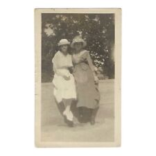 Antique Snapshot Photo Two Women Affectionate Pose 1910s Photograph picture