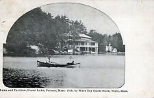PALMER MA - Lake And Pavilion Forest Lake Postcard - 1907 picture