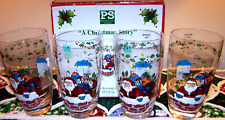 Rare Susan Winget A Christmas Story Portmeirion Studios Glass Tumblers w/Box picture