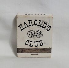 Vintage Harold's Club Restaurant Lounge Matchbook Lansing Illinois Advertising picture