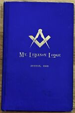 1885 FREEMASONRY MT LEBANON LODGE BOSTON MASSACHUSETTS BYLAWS REGULATIONS BOOK picture