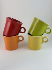 Vtg Homer Laughlin Fiestaware mugs 10 Oz Tom And Jerry Ring Handle 4 Pcs picture