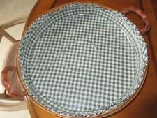 PETERBORO Round Basketweave Basket w/ Liner, Protector and Leather Handles picture