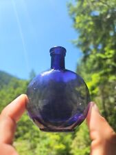 Beautiful 1880s Miniature Amethyst Whiskey Flask☆Old Deep Lavender Pumpkinseed picture