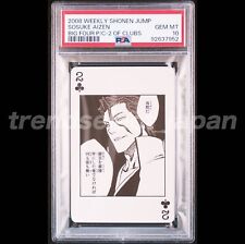 PSA 10 2008 WEEKLY SHONEN JUMP 40TH BLEACH PLAYING CARDS SOSUKE AIZEN 2 OF CLUBS picture