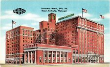 Lawrence Hotel Advert Demolished 1968 Erie Pennsylvania Unused Postcard c1954 picture