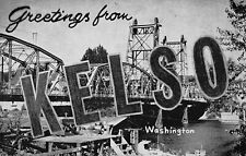 Kelso Washington WA Greetings From Large Letter 7-56 Chrome Postcard picture