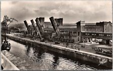CHERBOURG, France RPPC Real Photo Postcard Ship Dock Scene / Dated 1955 picture
