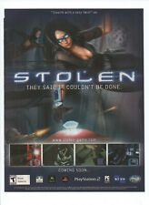 2005 Stolen Print Ad Art Playstation 2 PS2 XBOX PC Small Box picture