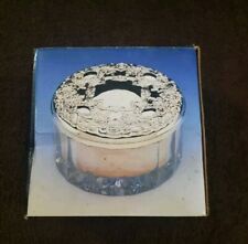 Vintage Crystal Powder Bowl Silver plated Lid by Godinger Silver picture