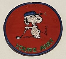 Vintage Snoopy Golfing You're Away Peanuts Gang Cloth Patch NOS New UFS 1971 picture