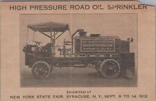 Postcard High Pressure Road Oil Sprinkler NY State Fair Syracuse NY 1912 picture