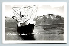 RPPC Postcard Seward AK Alaska SS Alaska Steamship Boat Resurection Bay picture