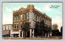 Bad Axe MI-Michigan, Masonic Temple, Souvenir Antique, Vintage c1910 Postcard picture