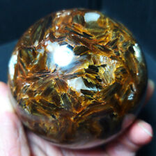 713G Natural Brown Tourmaline Unicorn Gem Mica Symbiotic Crystal Ball A3682 picture