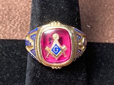 MASONIC RING 10KT GOLD ENAMELED picture