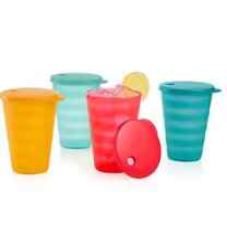 TUPPERWARE Impressions Dripless Straw Seal Tumblers  Set Of 4  picture