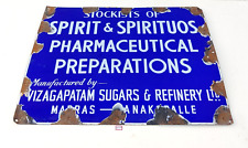 1940 Vintage Spirit Spirituos Pharmaceutical Advertising Enamel Sign Board EB237 picture