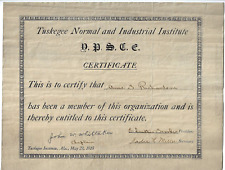 1918 Tuskegee Institute~Vintage Certificate~African American History~Alabama picture