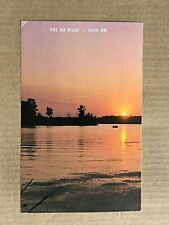 Postcard Tower Minnesota MN Pike Bay Resort Lake Sunset Boat Fishing Vintage PC picture
