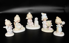 Lot of 5 Precious Moments Figurines Jesus Sew Dear Friendship Weary Eggs w Boxes picture