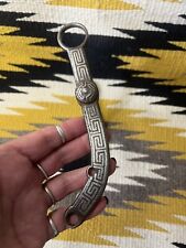 VINTAGE ANTIQUE HANDMADE FORGED IRON MEXICAN HORSE BIT INLAID SILVER SMALL PONY picture