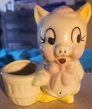Vintage Shawnee Pottery Porky Pig Ceramic Planter/Bud Vase 4.75