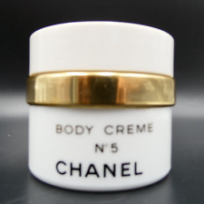 Vintage Chanel No 5 Body Crème 8 fl oz White Milk Glass Jar Bottle Empty picture