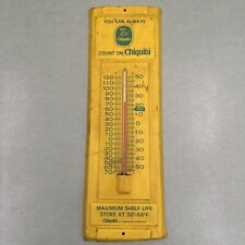 Vintage CHIQUITA BANANA Yellow Metal Wall Sign Advertising C/F THERMOMETER picture