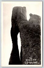 RPPC~Rapid City South Dakota~The Needles Eye Rock From Below~Real Photo Postcard picture