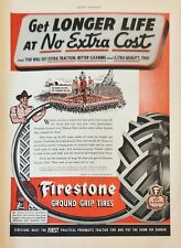 1944 Firestone Longer Life Tires Vintage Ad Ground grip tires picture