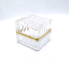 Vintage Westminster Baccarat Style Diamond Cut Crystal Hinged Trinket Box picture