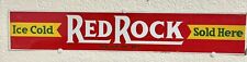 RARE 1950s RED ROCK COLA PAINTED METAL SIGN SODA POP COKE GENERAL STORE 19”x 3.5 picture