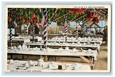 c1920's Life In The U.S. Army Cantonment Mess Hall Barracks WWI Postcard picture
