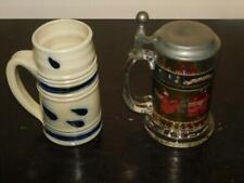 germany german beer stein glass vintage 1970s 1980s lot 2 piece clay solid picture