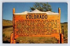 Postcard Colorado State Line Sign Centennial State 1960s Unposted Chrome picture