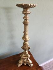 Vintage Ornate Brass Candlestick Holder Altar Church 19.5